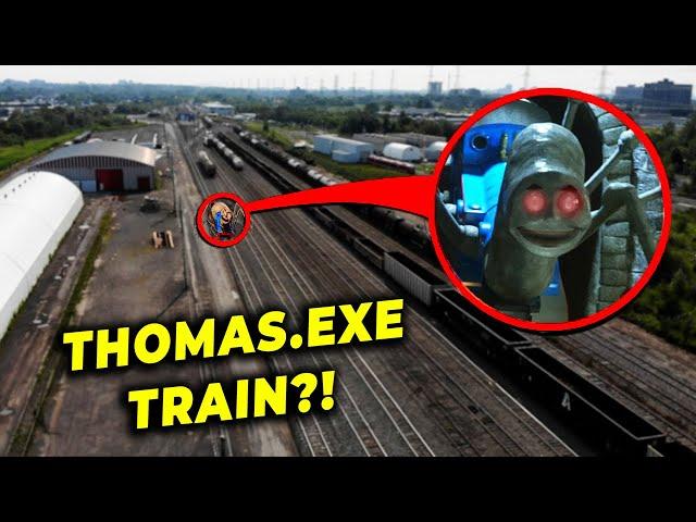 MY DRONE CATCHES SCARY SPIDER THOMAS THE TRAIN EXE AT ABANDONED TRAIN STATION