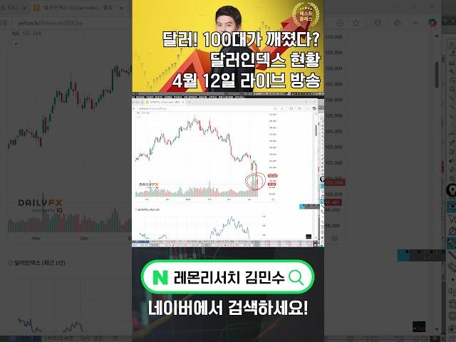 [로켓패스 김민수] 김민수가 보는 달러! 100대가 깨졌다? 달러인덱스 현황 #달러인덱스