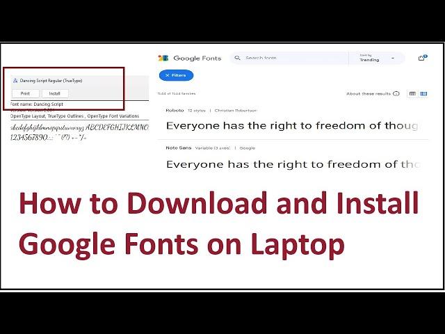 How to Download and Install Google Fonts on Laptop