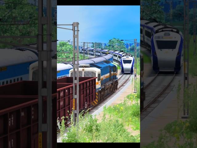 TWO TRAINS CAME ON SAME TRACKS  #train #railroad #shorts