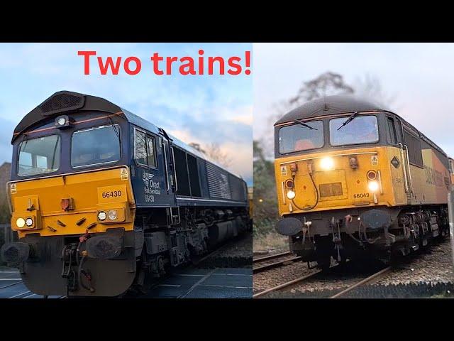 DRS 66430 and 56049 + 56098 at Clitheroe!