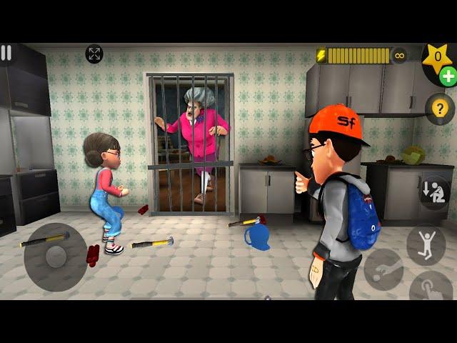 Scary Teacher 3D - with nick and tani troll Miss T fell face down-gameplay part 3754 #scaryteacher3d