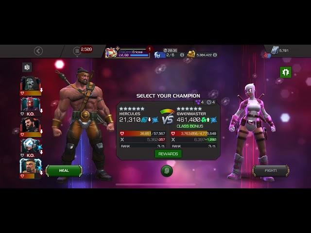 Mcoc 7.2.6 Hercules vs Gwenmaster