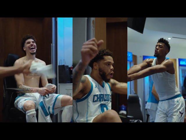 LaMelo Ball cracking up while teammates vibe to LiAngelo Ball’s new song 