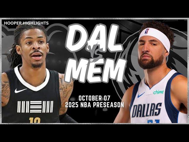 Dallas Mavericks vs Memphis Grizzlies Full Game Highlights | Oct 7 | 2024-25 NBA Preseason