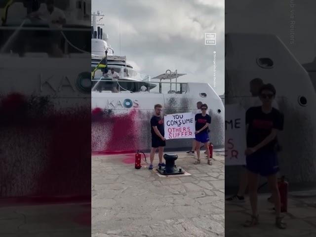 Climate Activists Spray-Paint Walmart Heir’s $300M Yacht