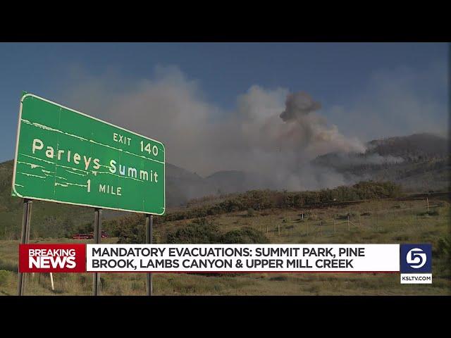 Thousands Evacuated, I-80 Impacted As Multiple Crews Battle Parleys Canyon Fire