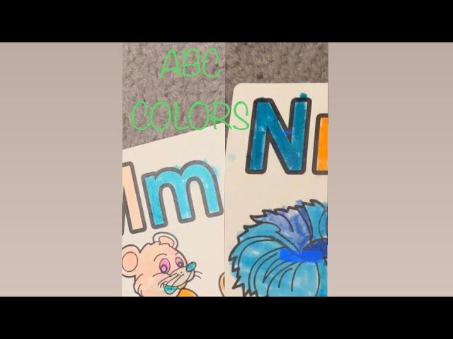 ABC Colors, alphabet flash card. N & M letters