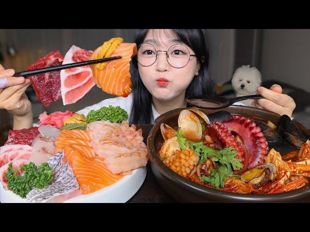 Various Sashimi & Seafood StewMukbang ASMR