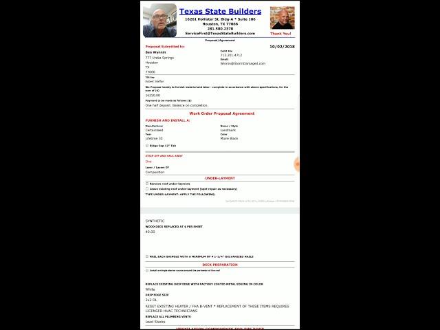 Roofing Dynamic Proposal App
