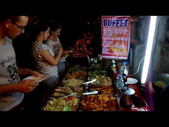 luang prabang loas buffet food บุฟเฟต์ลาวที่หลวงพระบาง10000กีบ