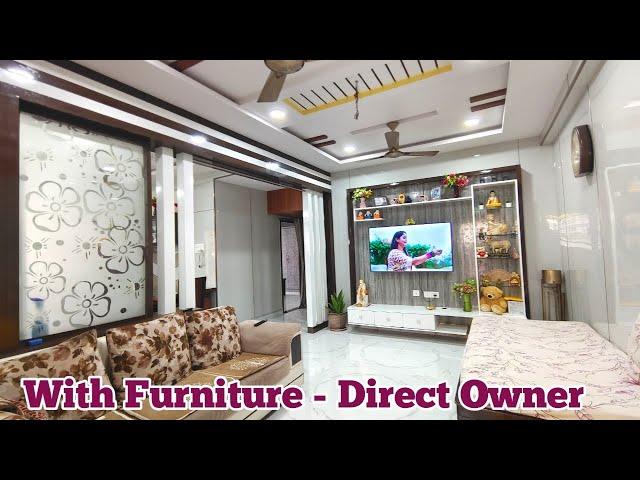 67 Lakhs - With Furniture - 1210 Sq.ft Fully Furnished 2BHK Flat For Sale in Hyderabad - 3Years Old