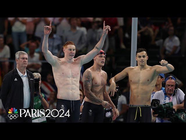 Great Britain COMMANDS 4x200m freestyle relay, followed by United States, Australia | Paris Olympics