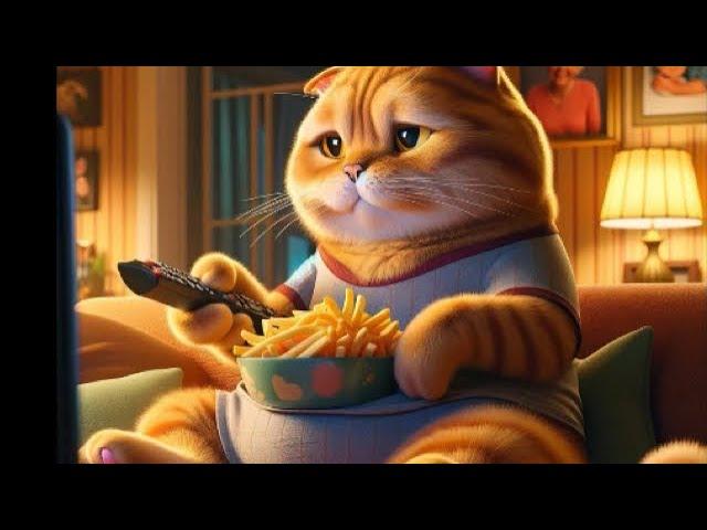 eating too much junk food #cat #cute #healing #funny #ai