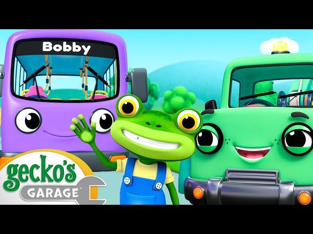 Bobby's Bus Route Fix! | Gecko the Mechanic | Vehicle Repair Cartoons | Buses, Trucks and Cars