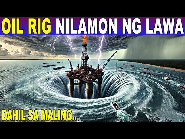 OIL RIG NILAMON ng DAMBUHALANG WHIRLPOOL sa GITNA ng LAWA DAHIL sa MALING…