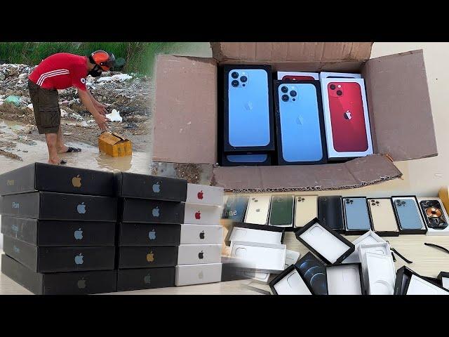 i Found Many New iPhone 13 Pro Max Box on The Road - How to restore Cracked Phone