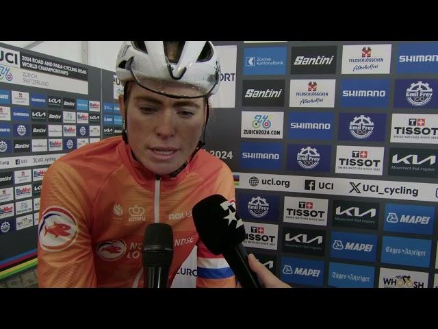 Demi Vollering - Interview at the finish - World Championships Road Race (Zürich) 2024