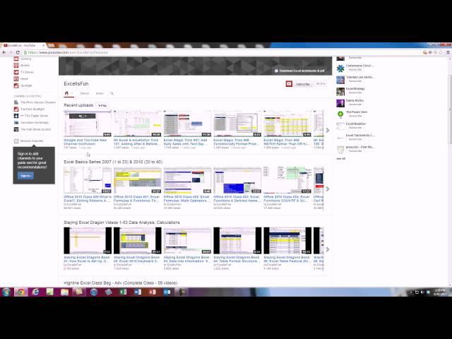 excelisfun YouTube Channel: How To Search For Videos & Download Excel Workbooks