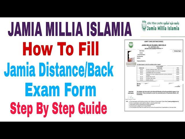 How to fill Jamia Millia Islamia Distance/Back Form || jamia distance back form kaise bhare