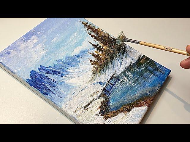 Winter Scenery Painting / Acrylic Painting for Beginners