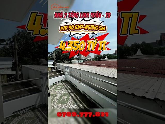 NHÀ NGỘP 2 TẦNG LINH XUÂN THỦ ĐỨC - DTD 90.6M² NGANG 5M - ĐÃ HOÀN CÔNG - 4.350 TỶ THƯƠNG LƯỢNG #bds