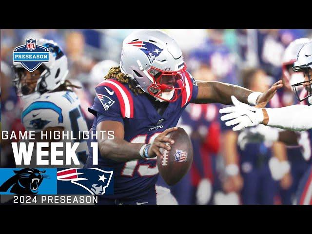 Carolina Panthers vs. New England Patriots | 2024 Preseason Week 1 Game Highlights