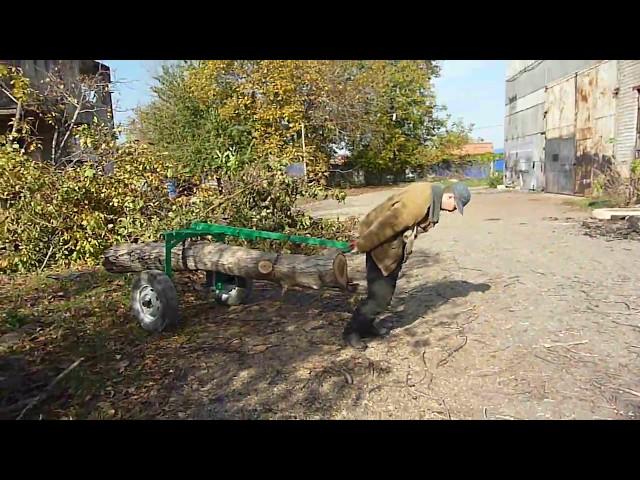 Тележка для перевозки бревен.  DIY log arch