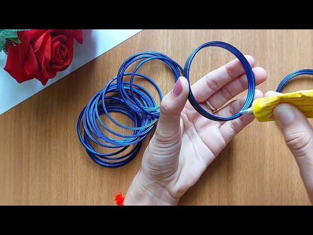 beautiful DIY silk thread bangles | convert old bangles into new design | red bangles design