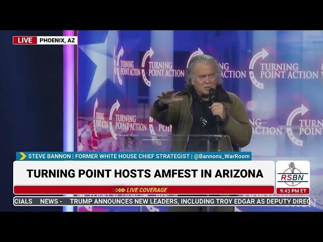 FULL SPEECH: Steve Bannon Speaks at TPUSA's America Fest Conference: Day One - 12/19/24