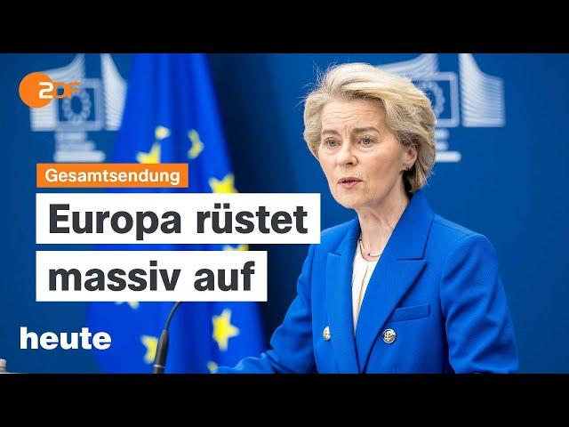 heute 19:00 Uhr vom 04.03.2025 Stopp für US-Ukraine-Hilfe, Sondervermögen, Aufbau-Pläne für Gaza