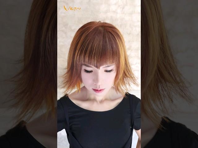 Korean-style Hair Trend ! Effortlessly achieve a chic flipped short hairstyle #shorts #haircut