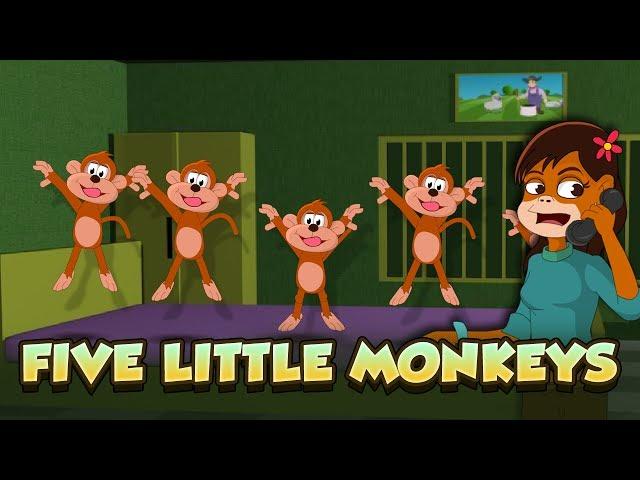 Five Little Monkeys Jumping on the bed | Kids Nursery Rhymes and Songs For Children | Baby Songs