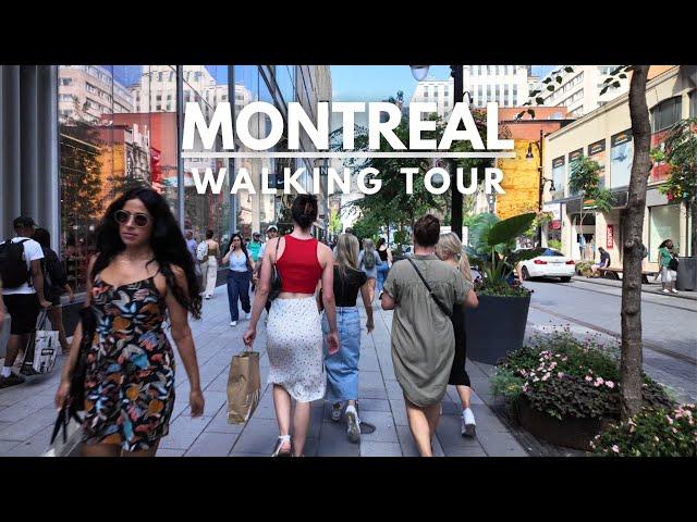 Downtown Montreal Walking Tour | Sainte-Catherine Street | 4K Life in Montreal