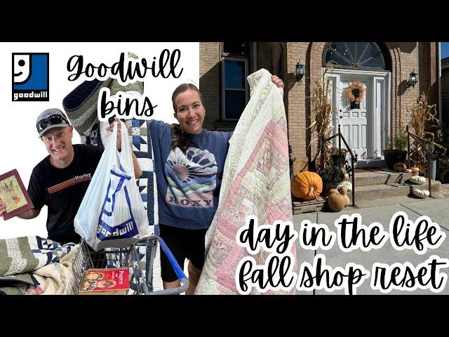 Goodwill Bins for resale & fall shop reset and home decor tour - Reselling Day in the life