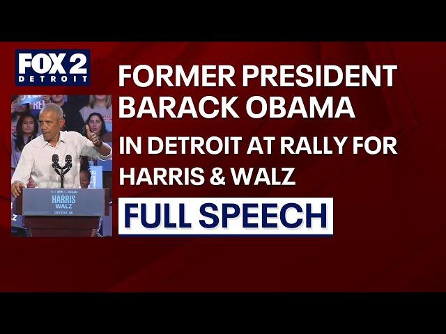 Full speech: Former President Obama rallies for Harris in Detroit