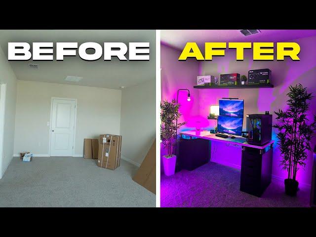 Transforming My EMPTY Room To My Dream Setup Room!