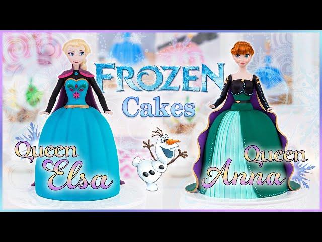 FROZEN CAKES!! ️ Queen ELSA and Queen ANNA Doll Cakes