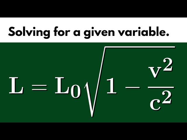 PreCalculus | Solving equations for a given variable.