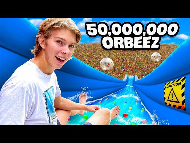 We Built the Worlds 1st ORBEEZ Waterpark!! *MEGA WATERSLIDE RAMP*