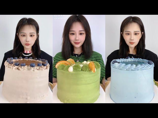 [ASMR] Dessert Mukbang (Creamy Crepe Cakes) 디저트 먹방  | Eating Sounds