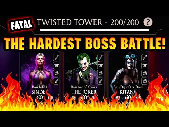 MK Mobile. Fatal Twisted Tower Battle 200 Was PAINFUL! Hardest Boss Battle Ever!