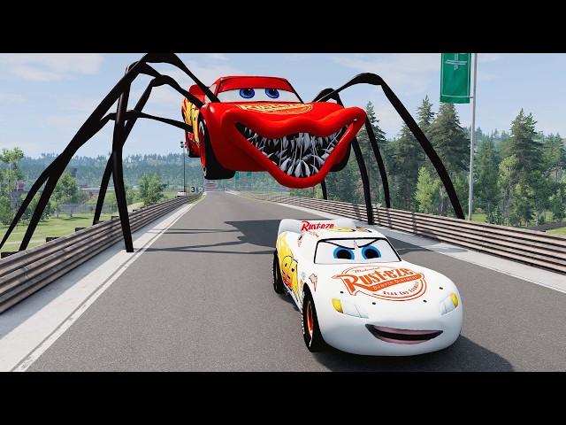 Epic escape from Lightning McQueen Eater, Mater Eater, Fire Engine Eater|BeamNG.Drive