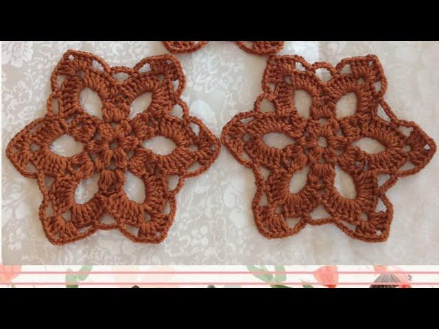 Hexagon star shape crochet pattern || pola rajutan segienam || crochet tutorial