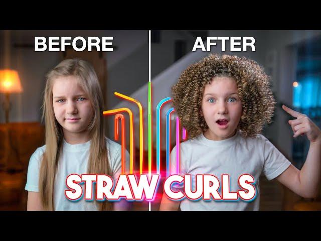 Heatless Curls | Straight to Curly Hair Tutorial | Straw Curls