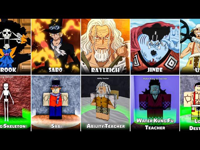 All One Piece Characters In Blox Fruits [NPCs Version]