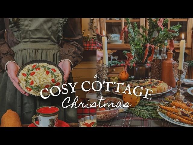 A Cosy Old-Fashioned Christmas at Gingerbread Cottage: Cooking & Table Setting | Cinematic ASMR