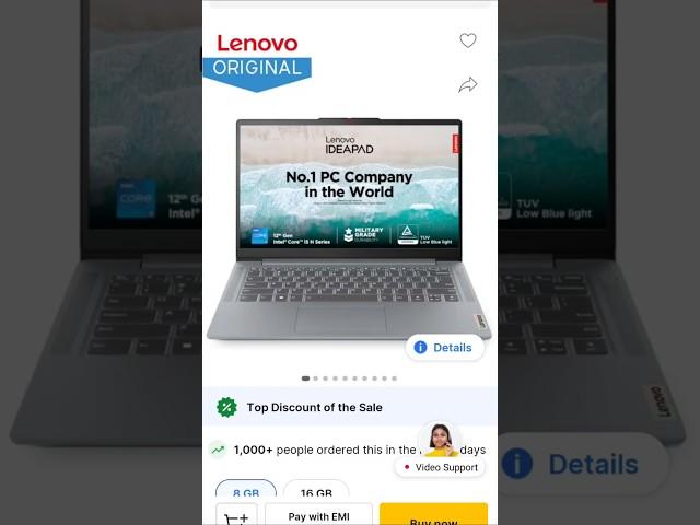 Lenovo IdeaPad Slim 3 i5 12th Gen@39,740 – Super Slim, Super Fast!#shorts
