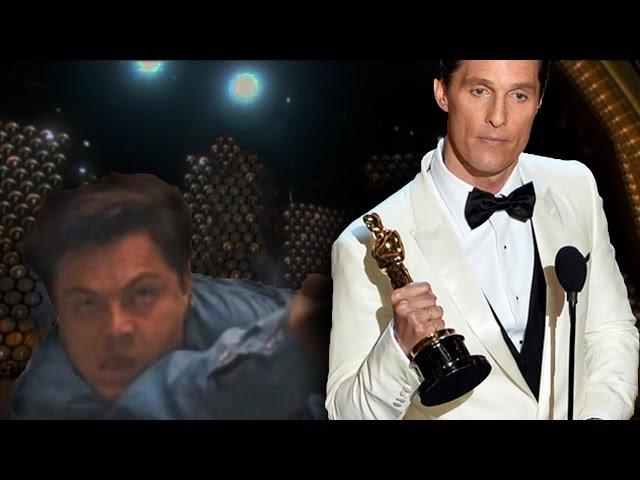 Matthew McConaughey gets interrupted at the Oscars 2014 (Poor Leo)