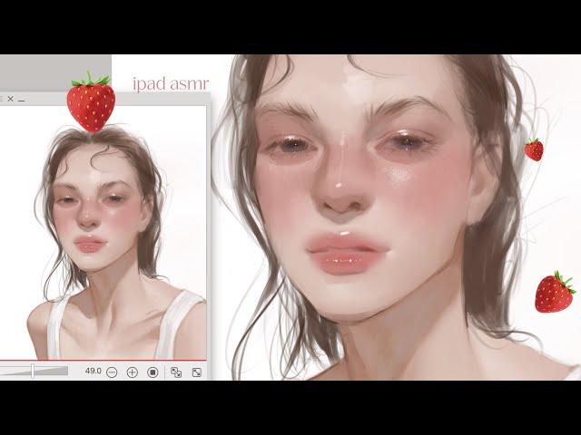 딸기 한 스푼  클립스튜디오 채색 과정 *˚‧ 아이패드 그림 asmr